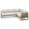 Hjørnesofa med højrevendt chaiselong, 3 siddepladser, 235 x 160 x 70 cm, beige, gråbrun og naturbrun