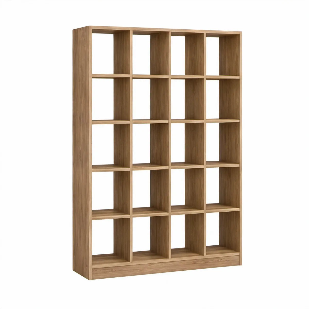 Gulvreol med 20 rum i MDF med egefiner, natur eg, 160 x 30 x 220 cm